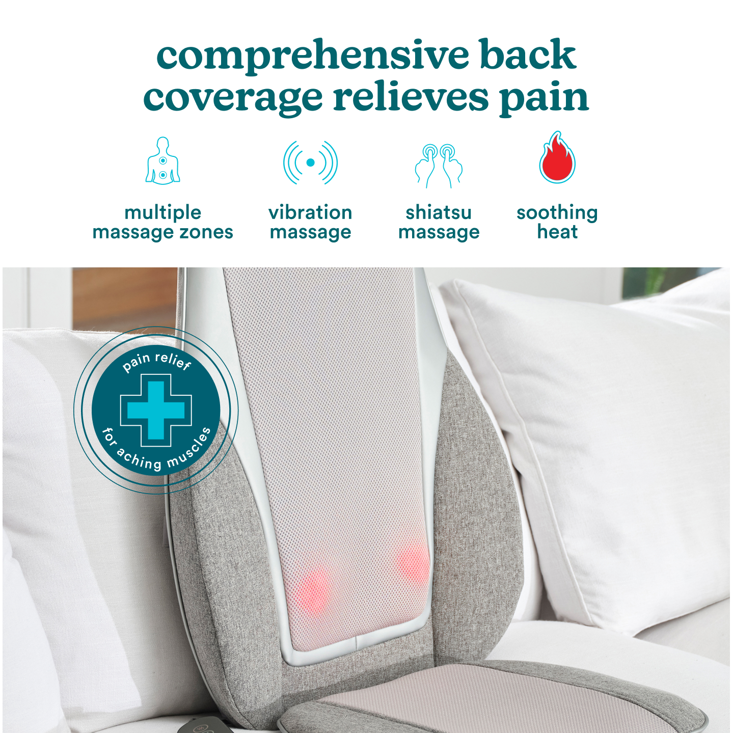 Shiatsu + Kneading & Vibration Massage Cushion with Heat