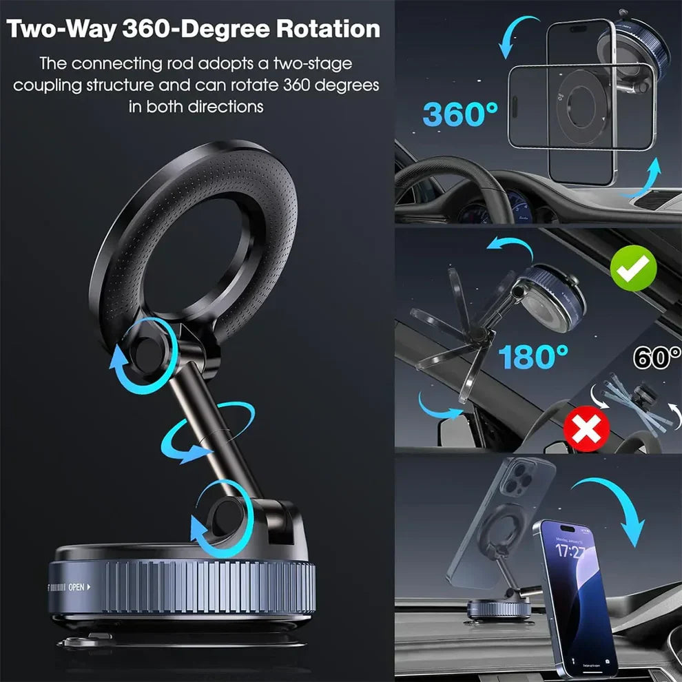 2026 Magnetic vacuum car phone holder 360 adjustable mount