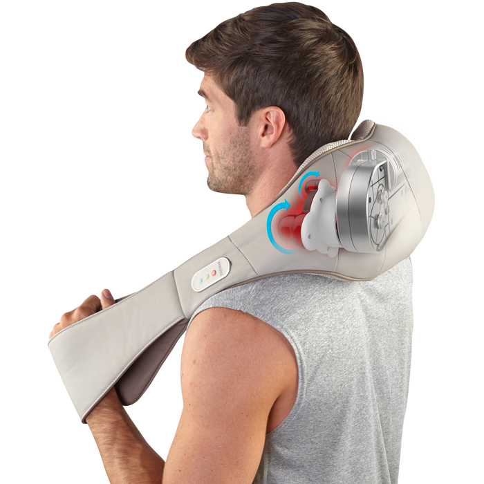 Quad Action Shiatsu Kneading Neck & Shoulder Massager With Heat